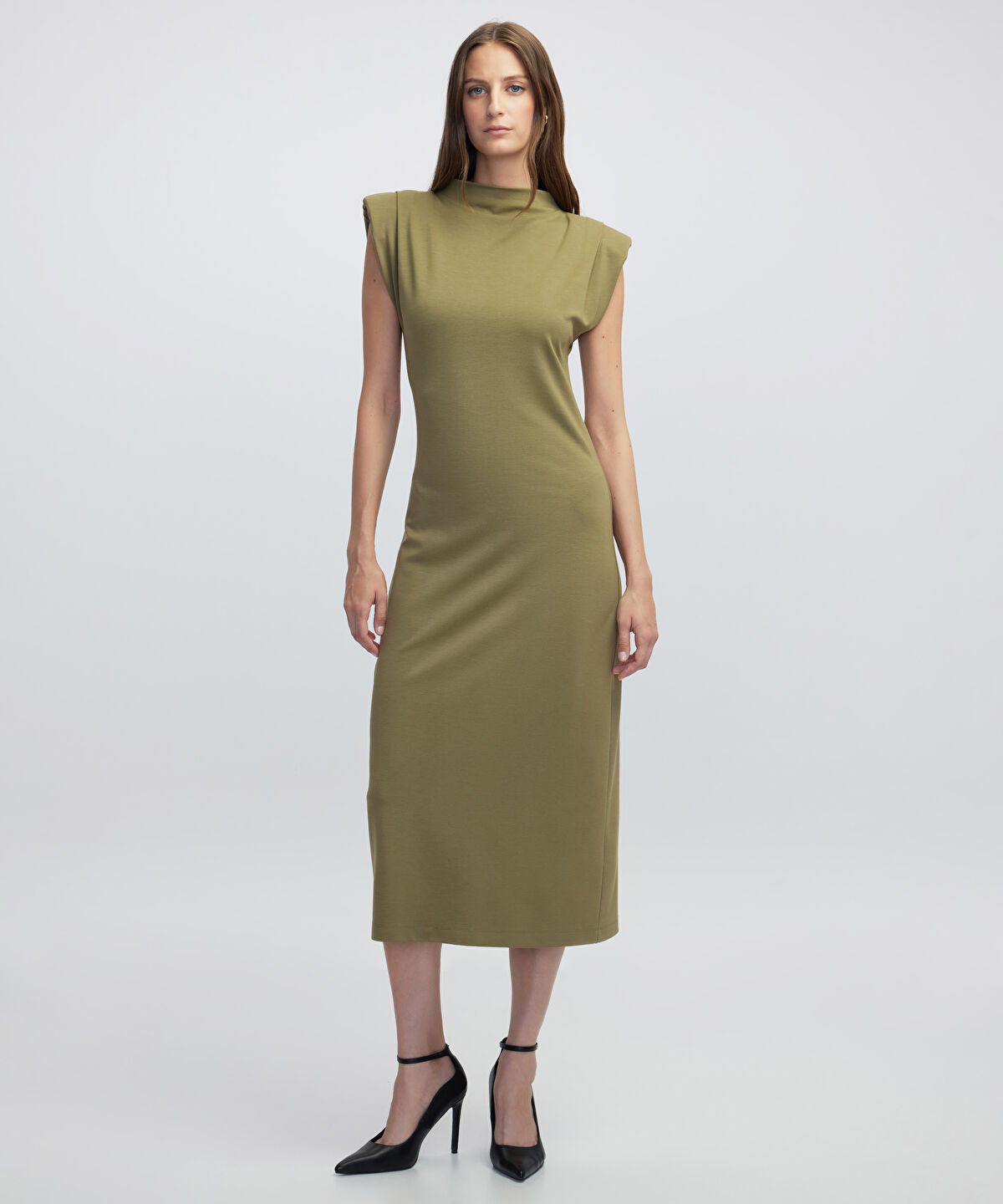 Dress with Shoulder Pads