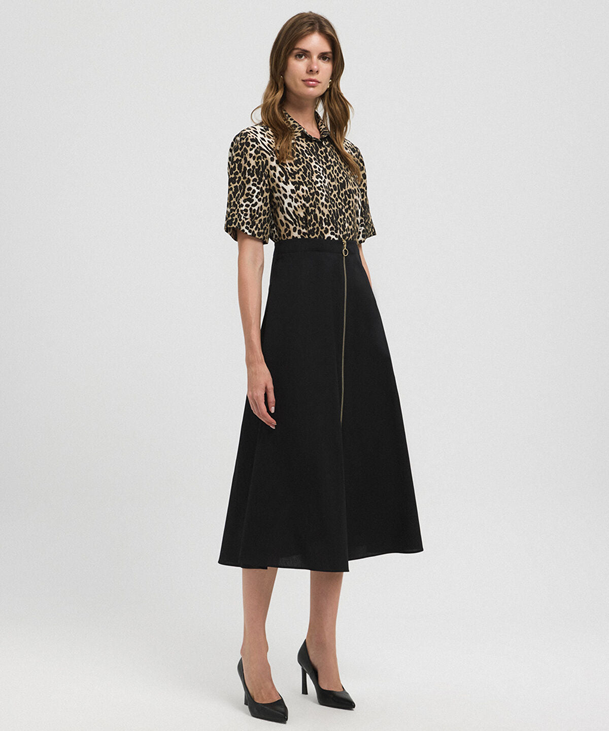 Animal Print Color-Block Dress