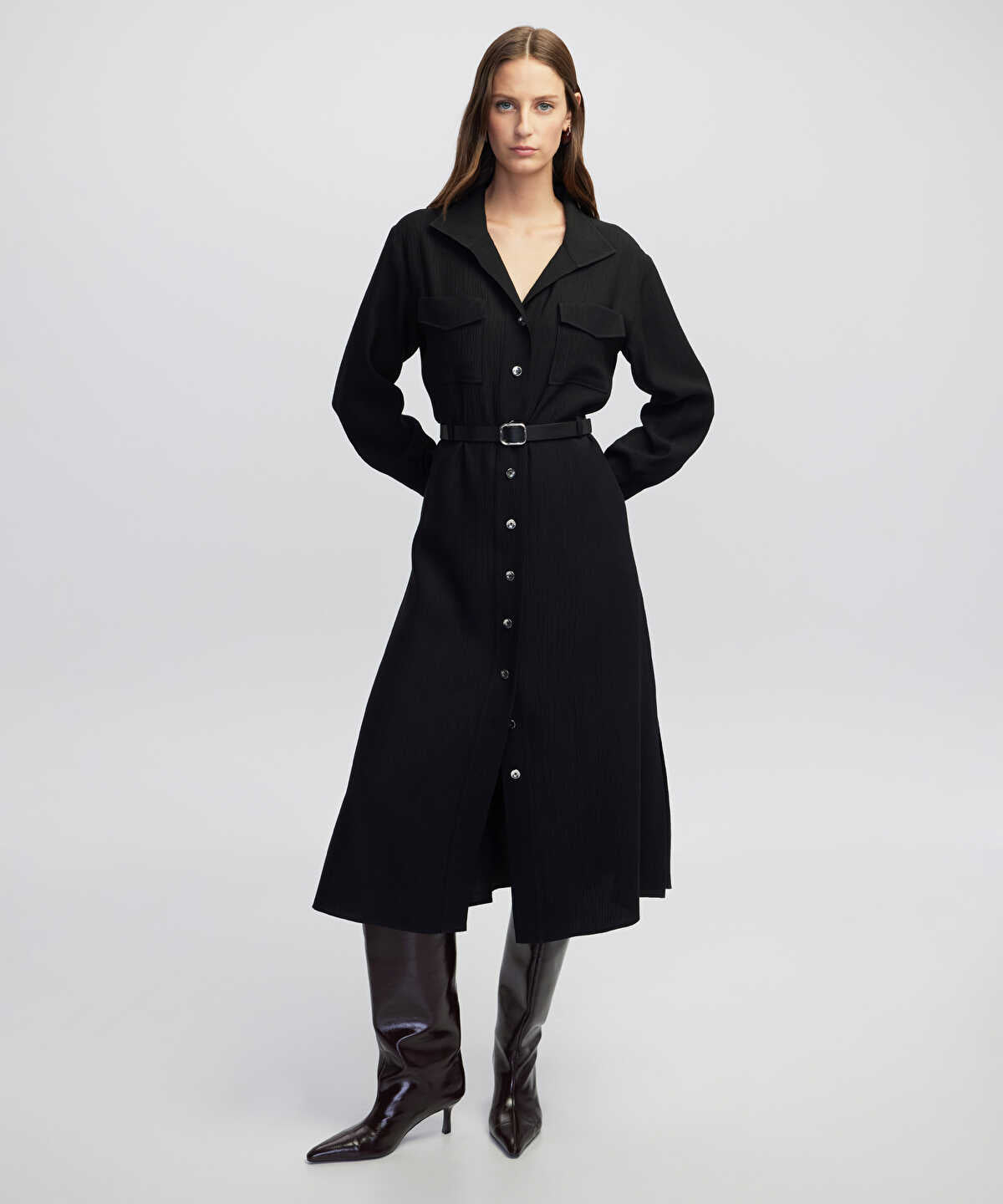 Belted Shirt Dress