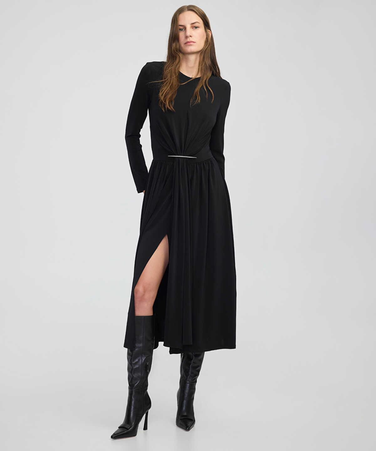 Gathered Jersey Dress