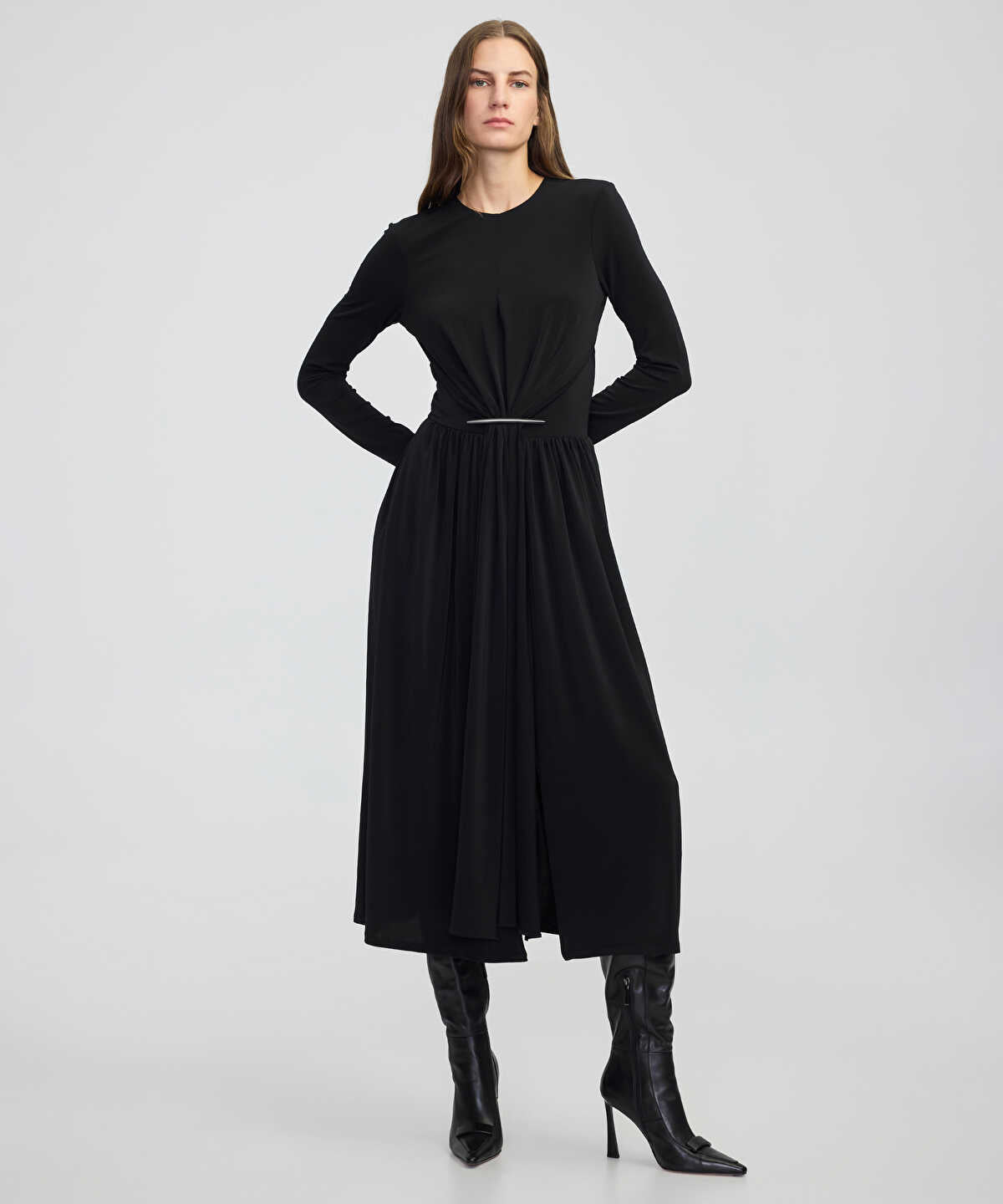 Gathered Jersey Dress