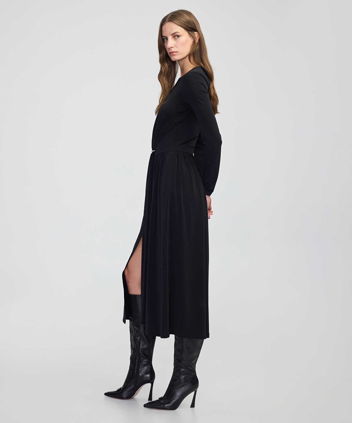 Gathered Jersey Dress