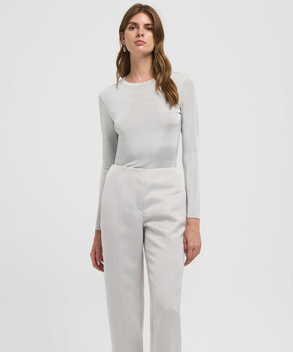 High-Waist Carrot Fit Trousers