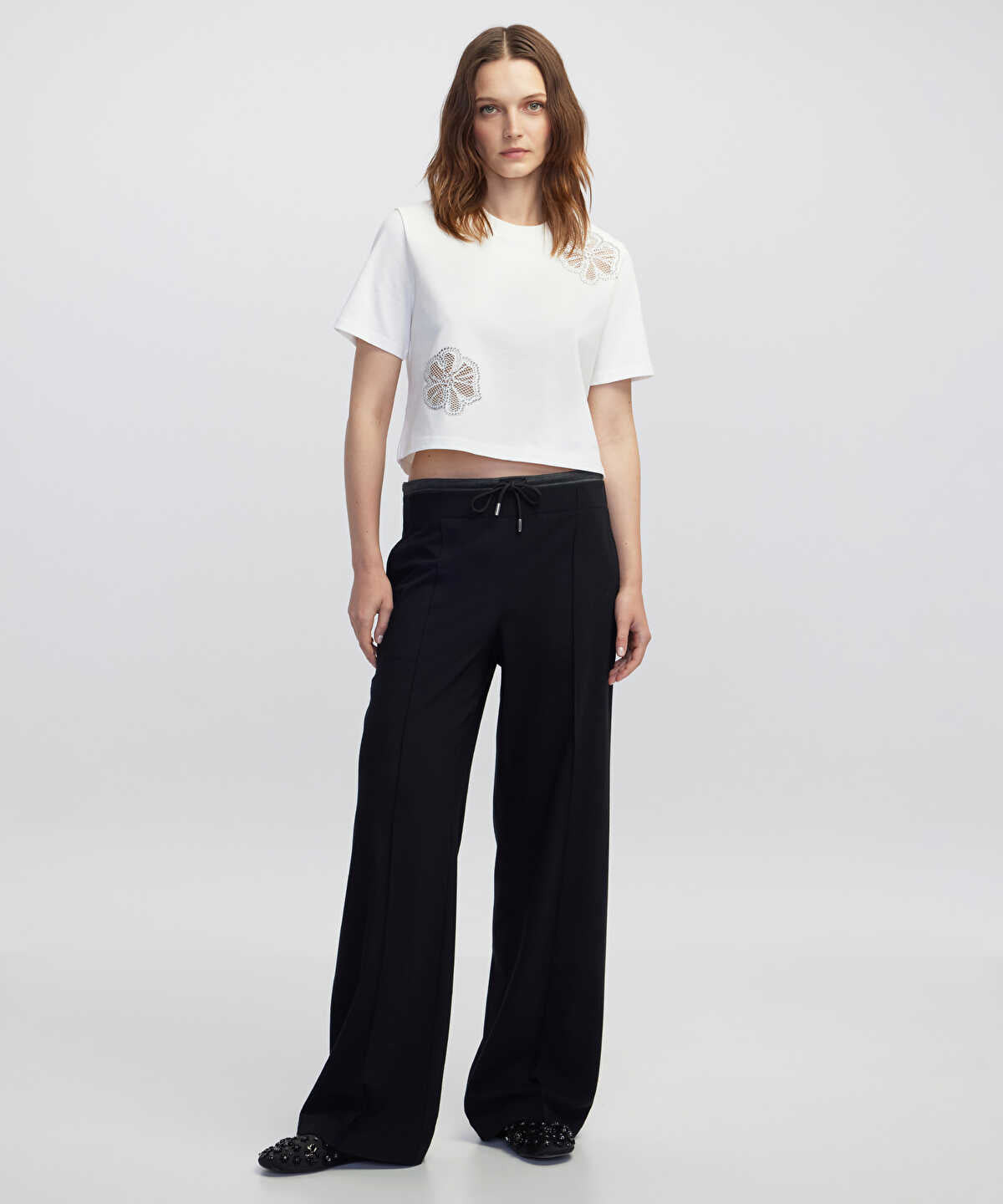 Color-Block Contrast Waist Trousers