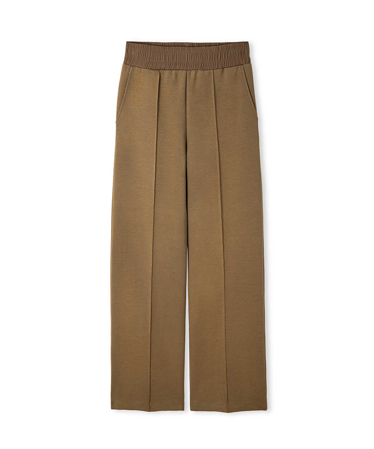 Elastic Waist Wide-Leg Trousers