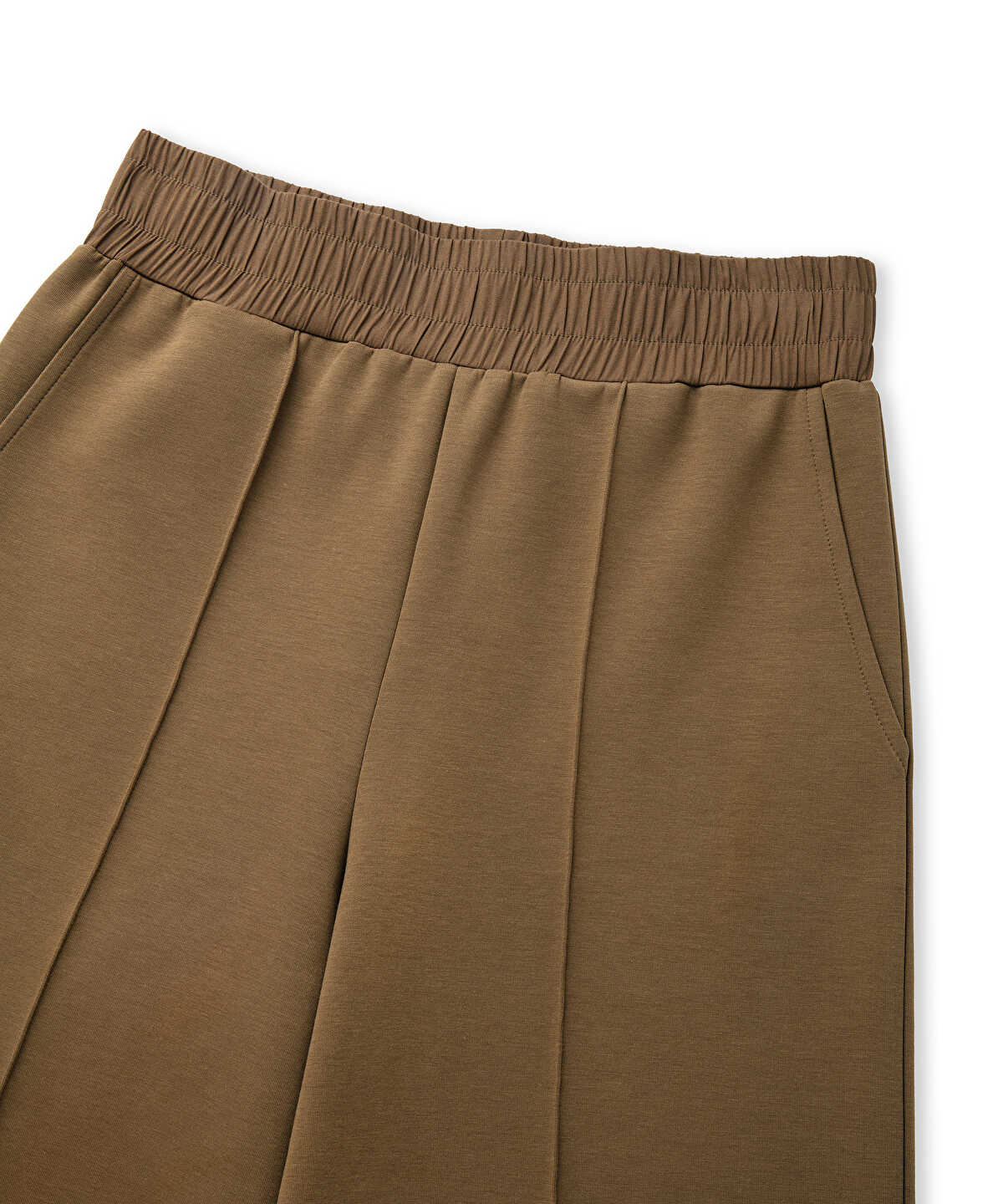 Elastic Waist Wide-Leg Trousers