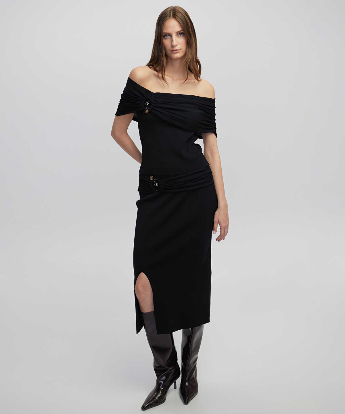 Belted Knit Skirt
