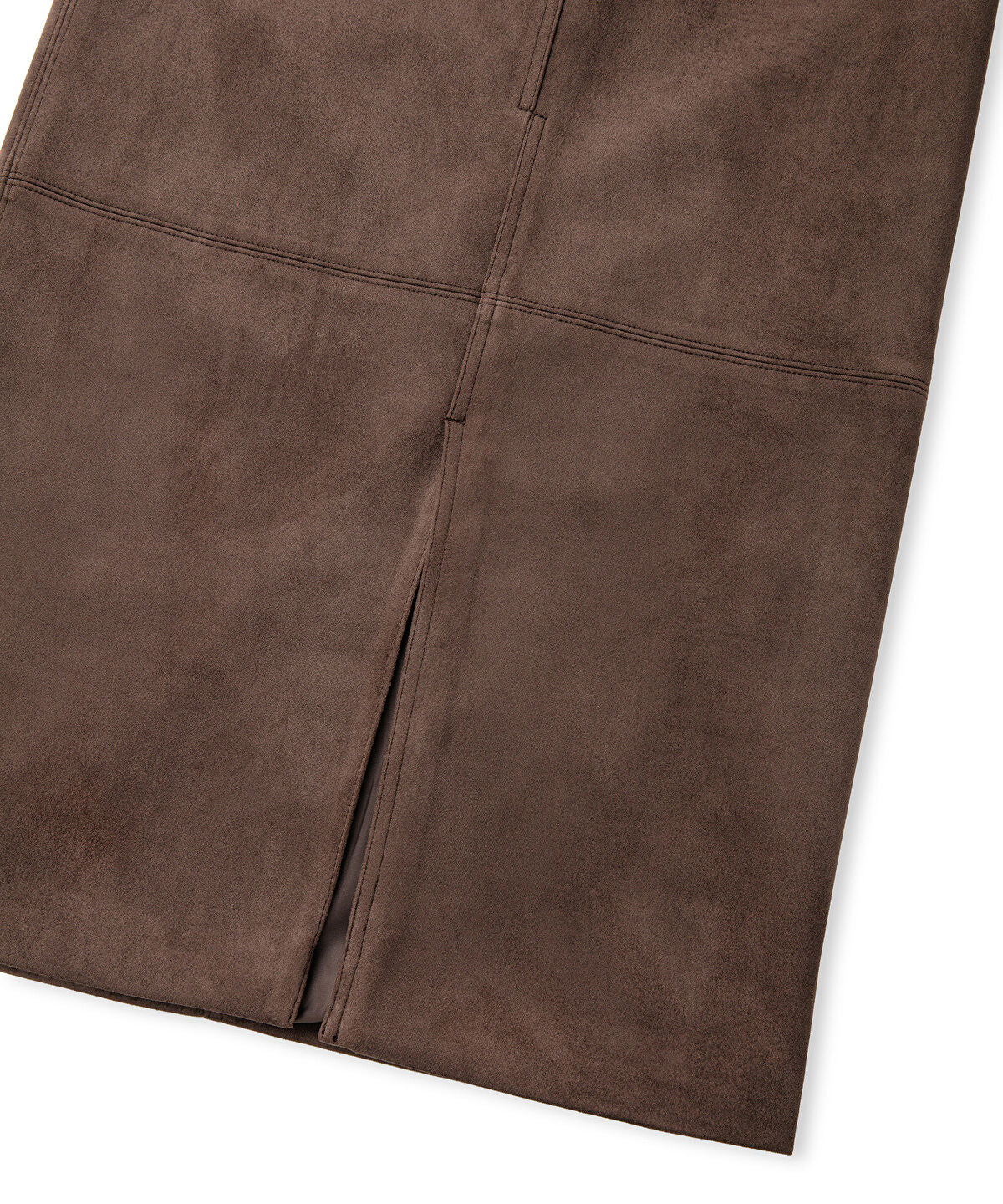 Suede-Effect Midi Skirt