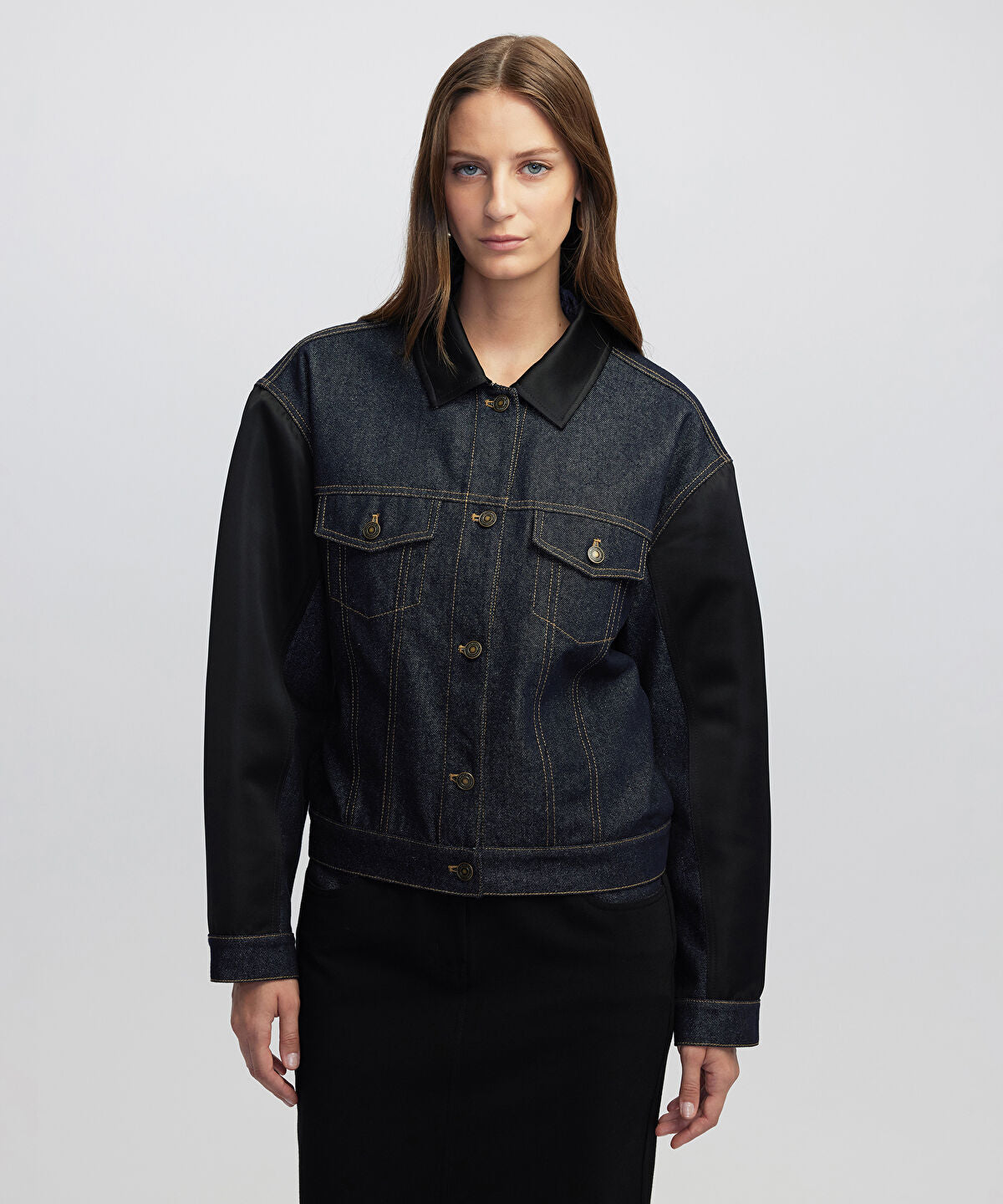 Mixed Media Denim Jacket