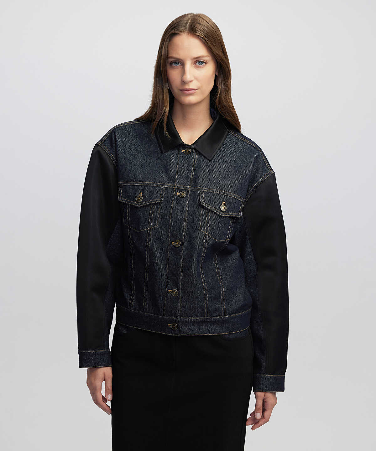 Mixed Media Denim Jacket