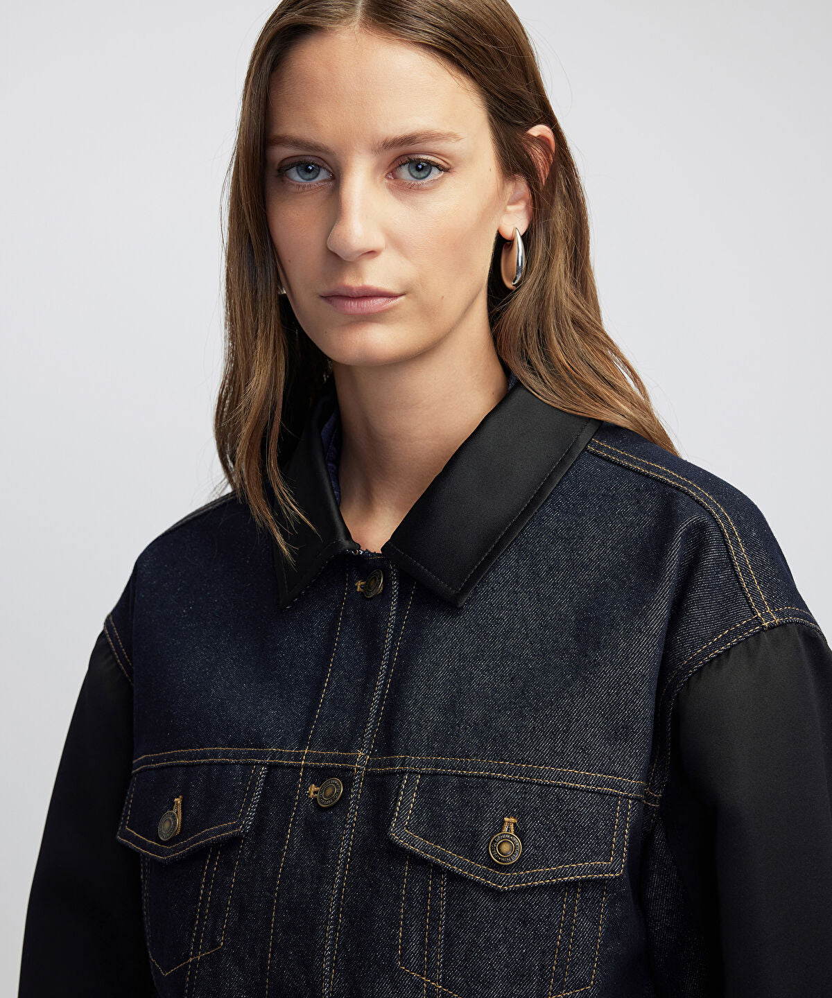Mixed Media Denim Jacket