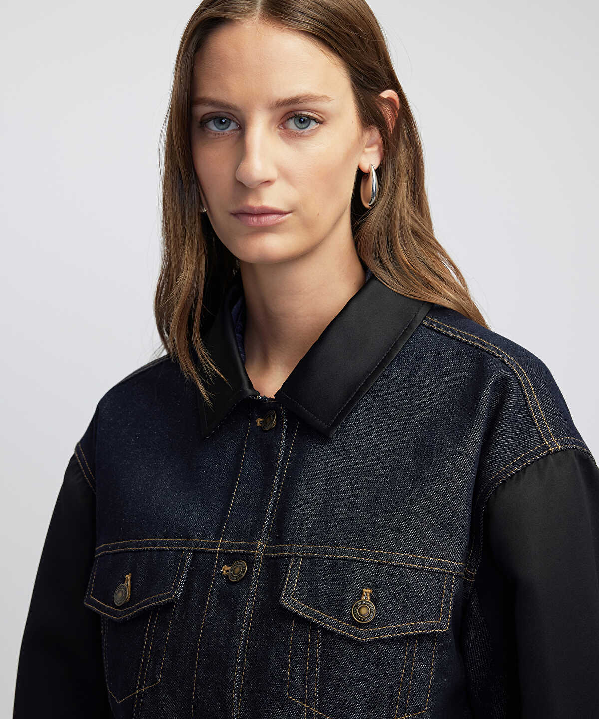 Mixed Media Denim Jacket