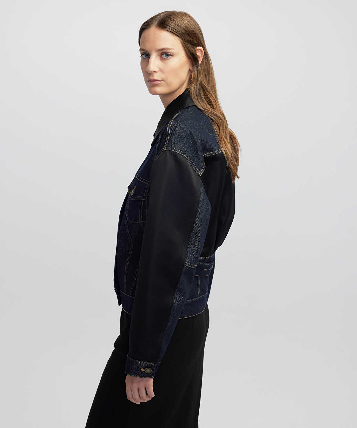 Mixed Media Denim Jacket