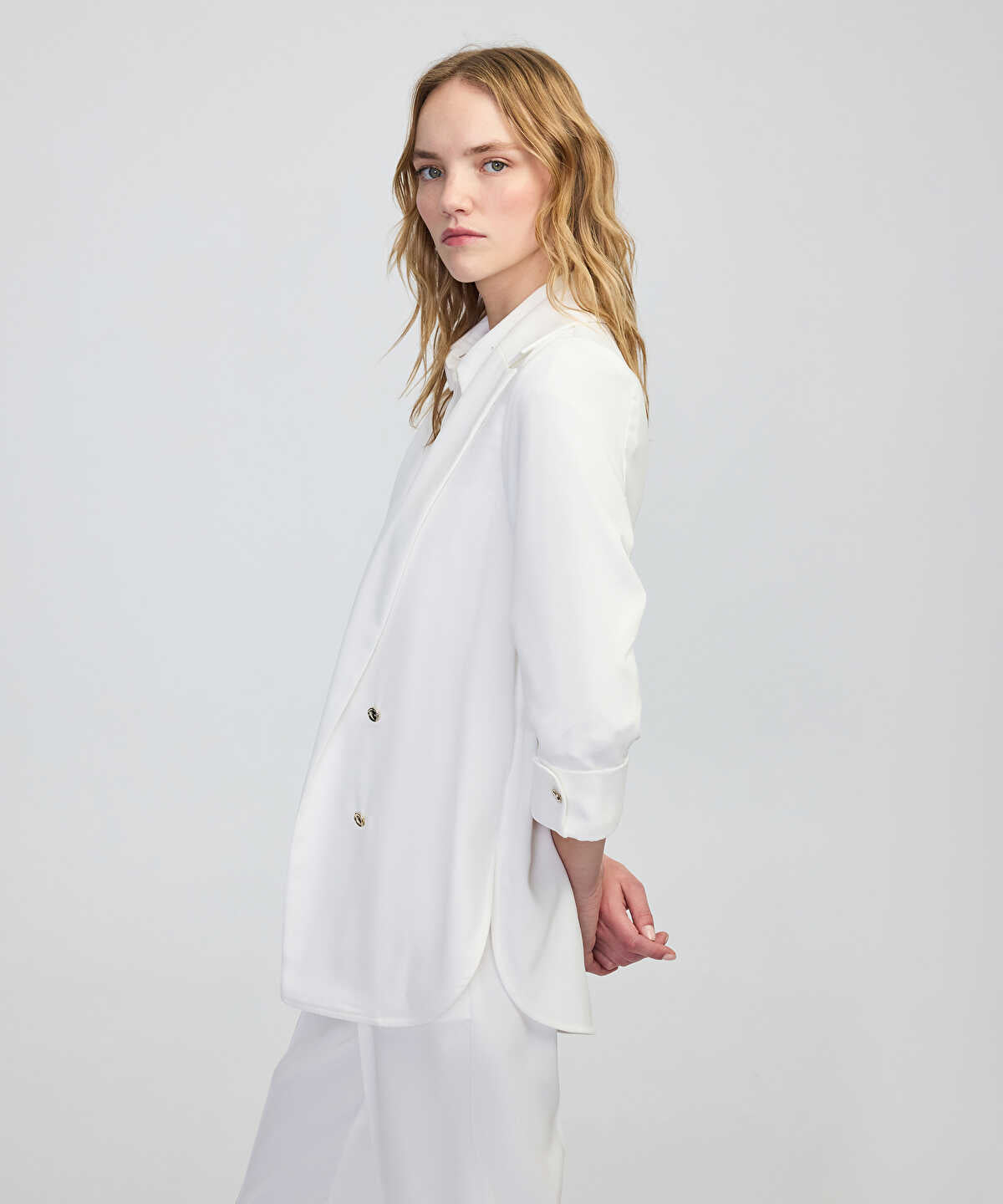 Unlined Jacket with Buttons