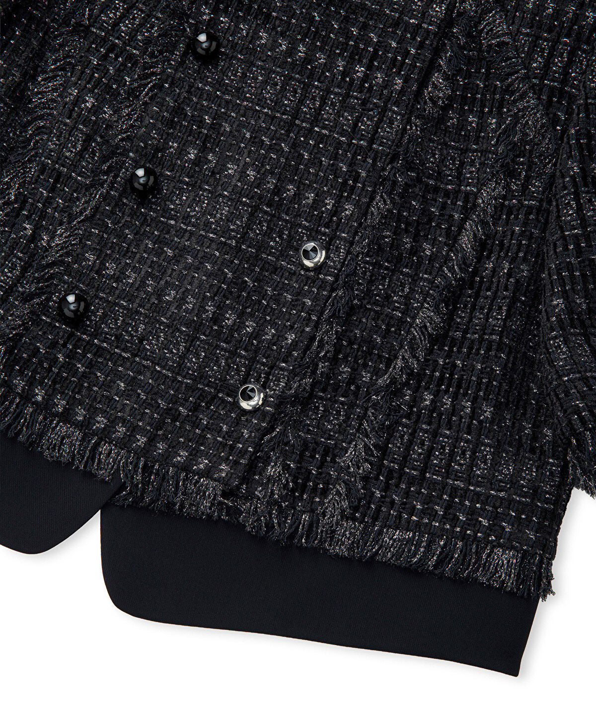 Fringe-Trim Textured Jacket
