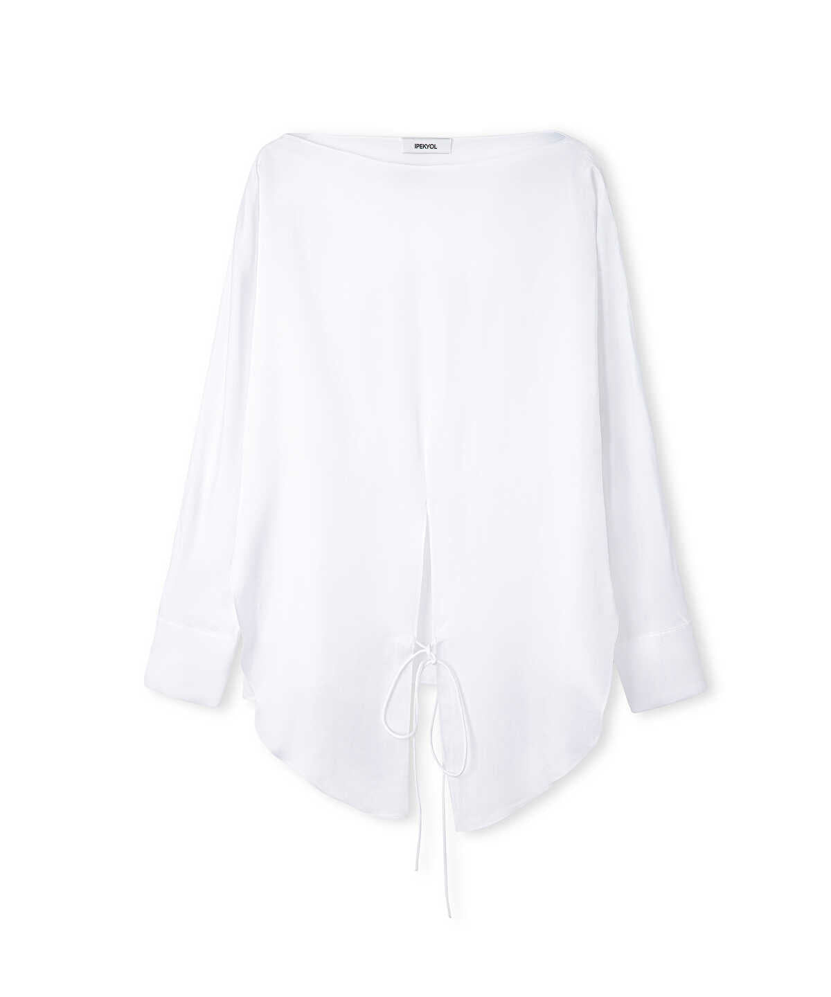 Satin-Effect Wrap Blouse