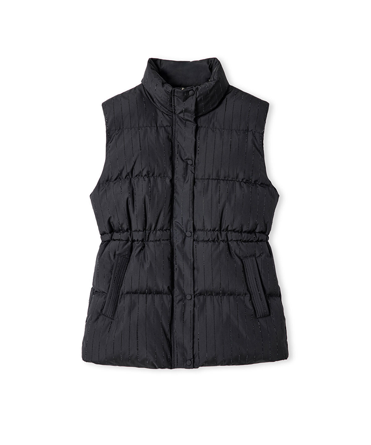 Rhinestone Embellished Puffer Vest