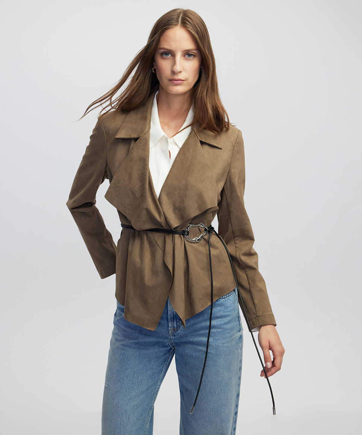 Suede-Effect Coat