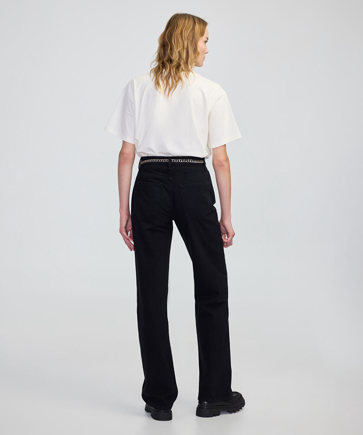 Belted Wide-Leg Jeans