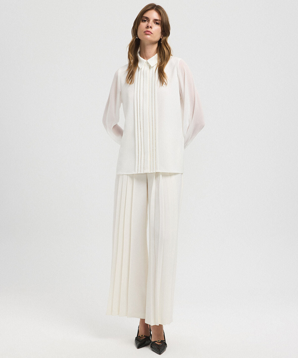 Shirt with Embellished Placket