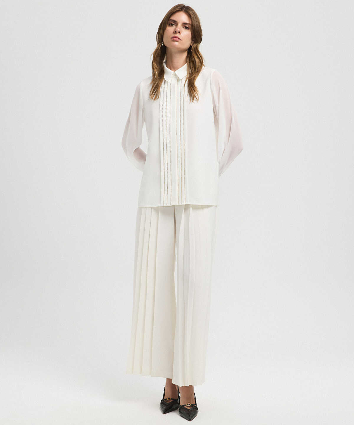 Shirt with Embellished Placket