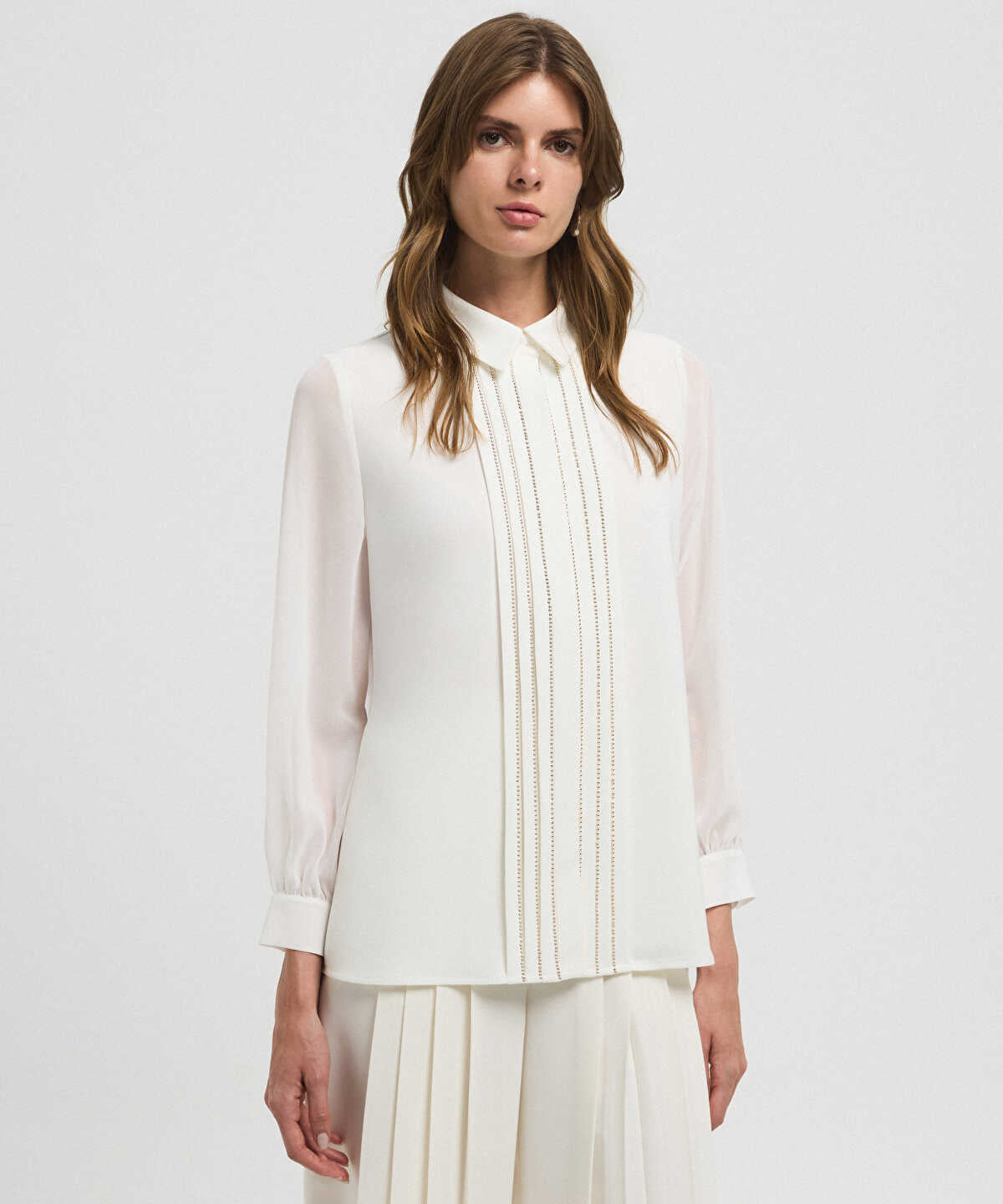 Shirt with Embellished Placket