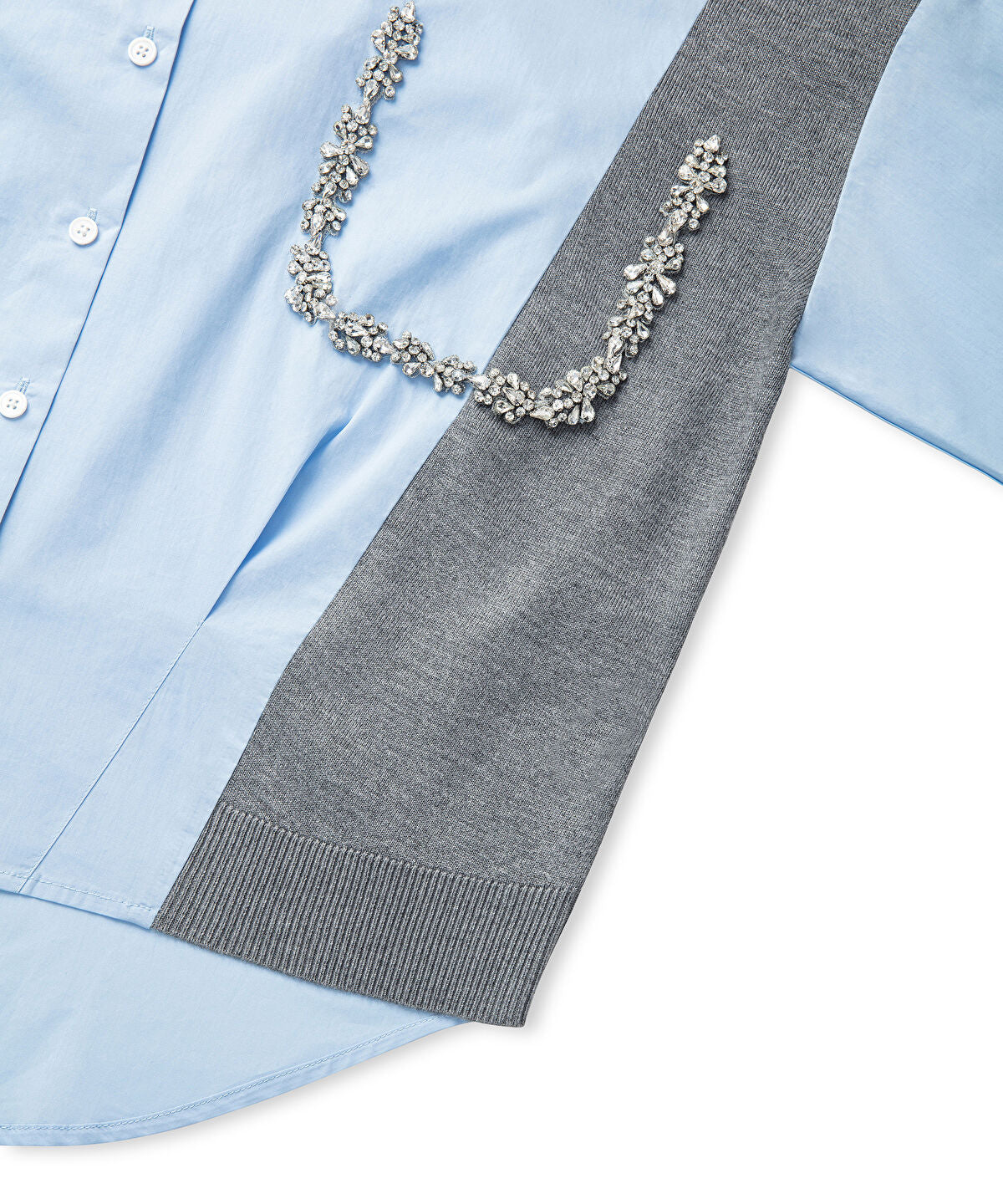 Embellished Mixed Media Shirt