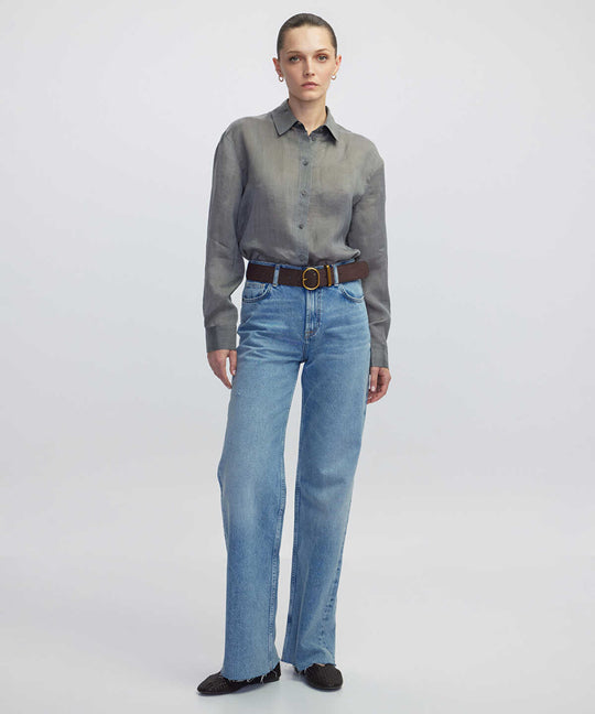 Adjustable Back Hem Shirt