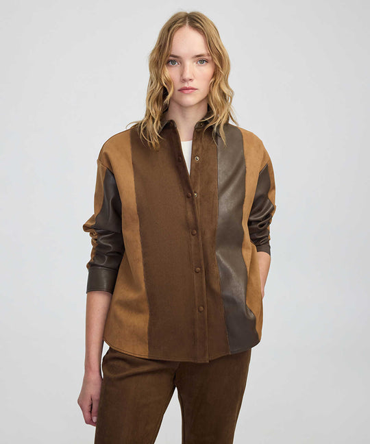 Color-Block Mixed Shirt