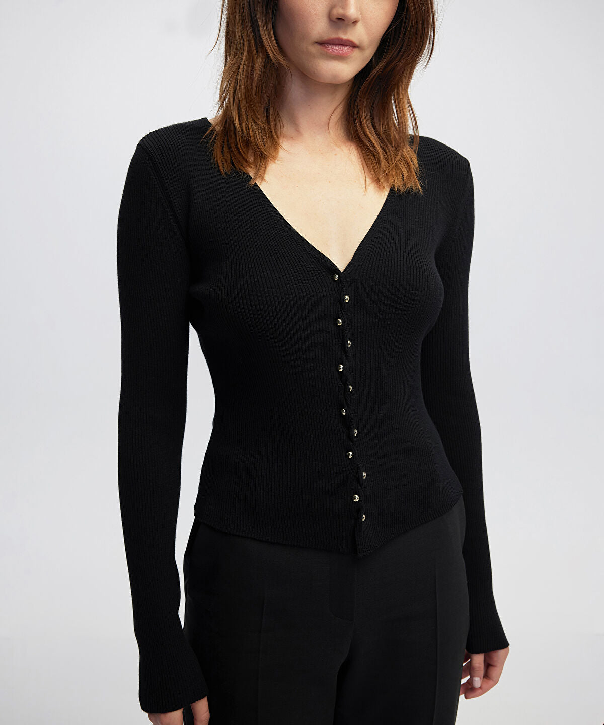 Embellished Ribbed Knit Top