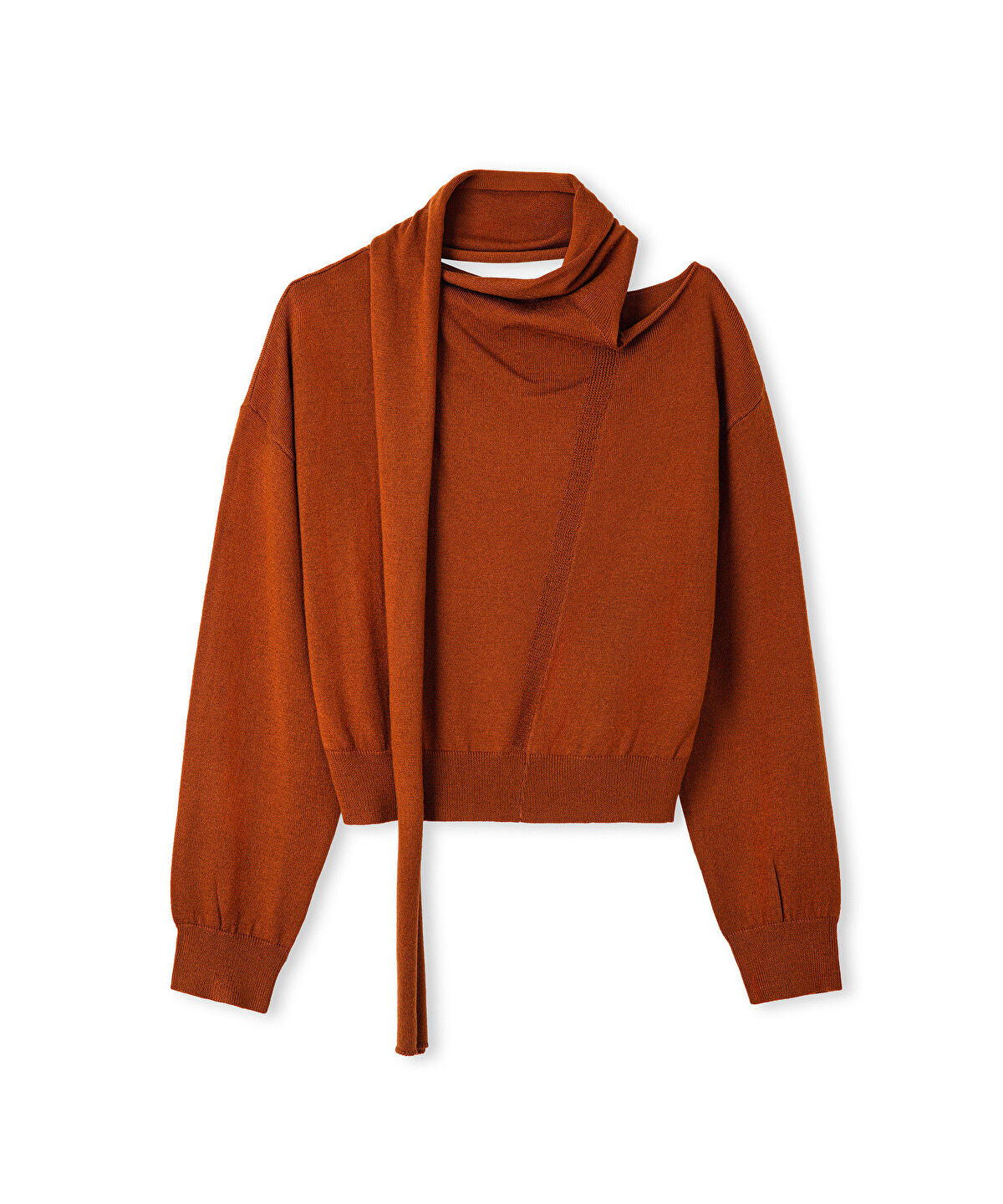 Scarf-Effect Knit Sweater