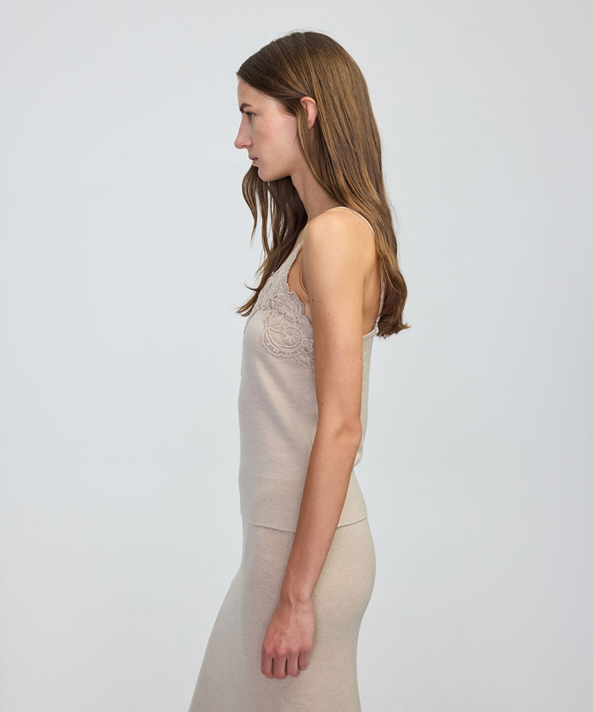 Lace-Applique Knit Top