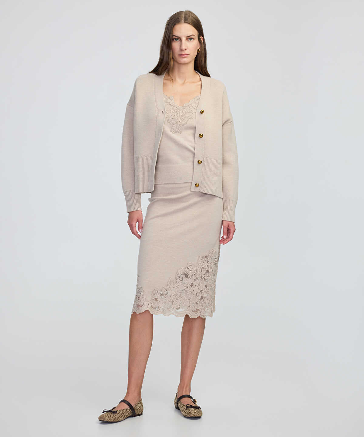 Metal Button Knit Cardigan