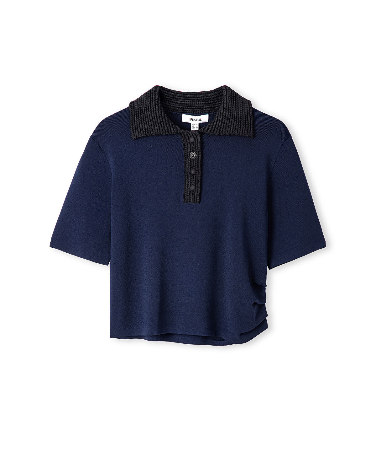 Contrast Collar Knit Top