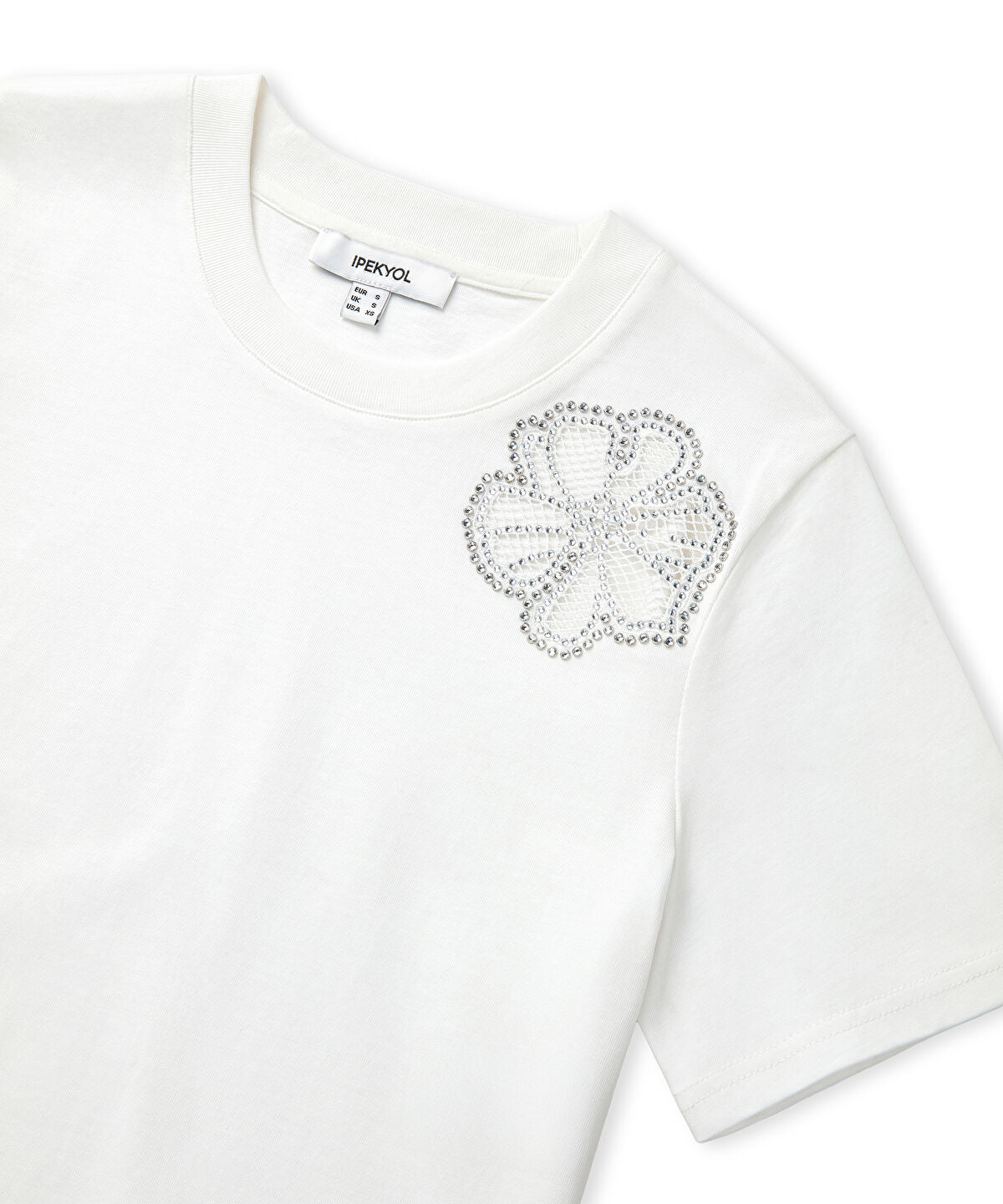 Rhinestone Cutout T-shirt