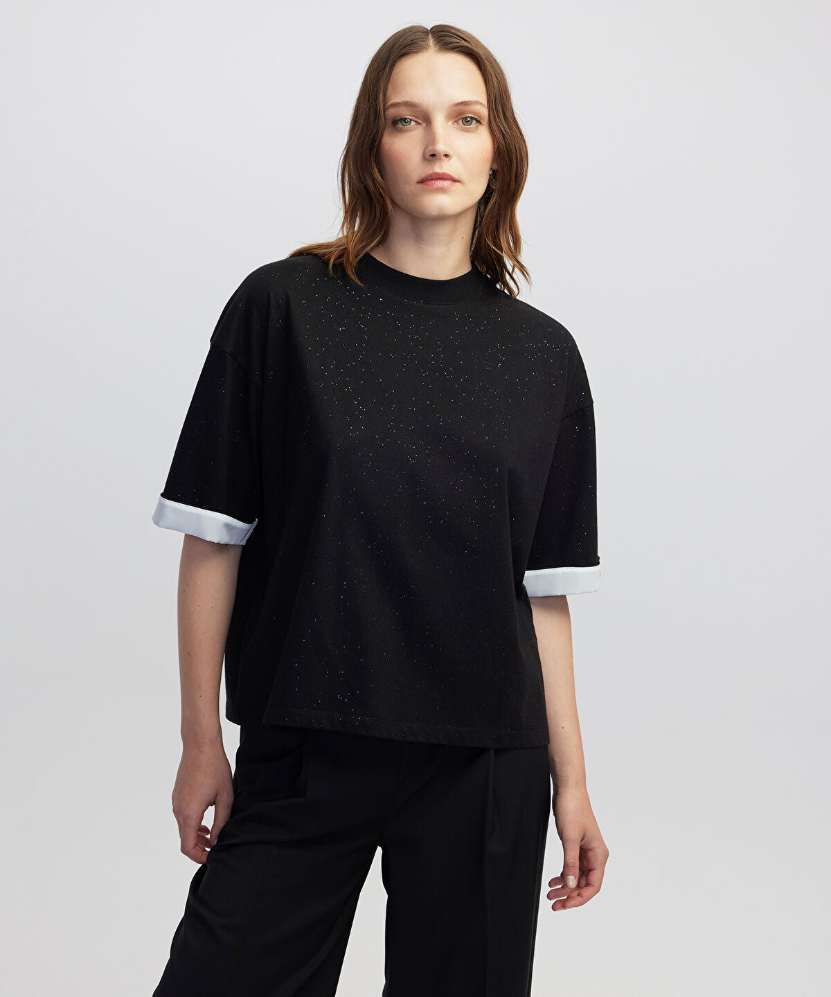 Embroidered Color-Block T-Shirt