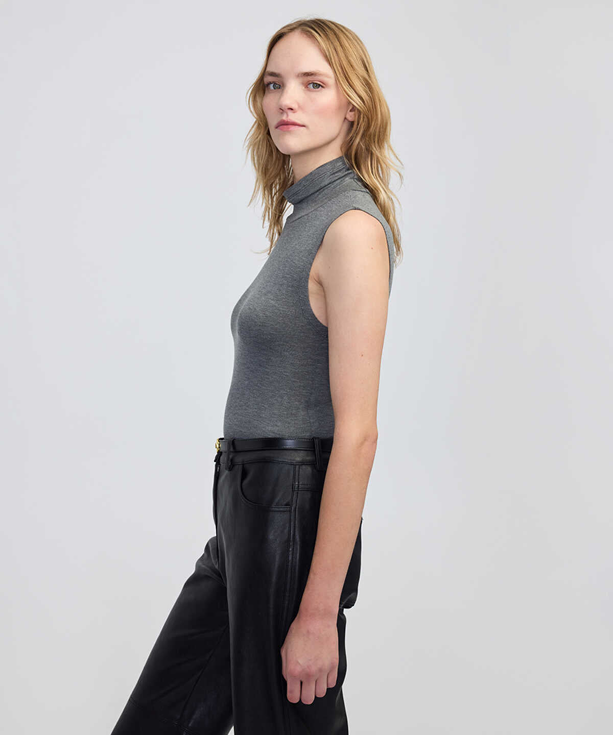 High-Neck Basic T-Shirt