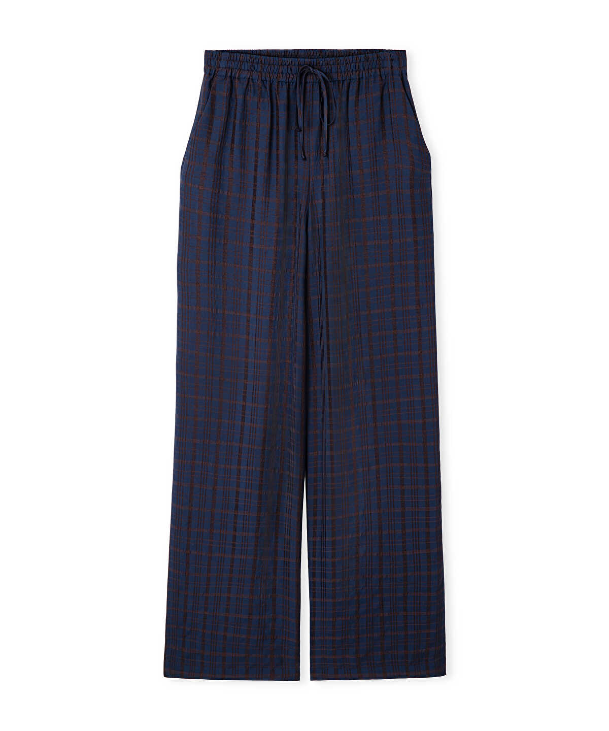 Plaid Wide-Leg Trousers