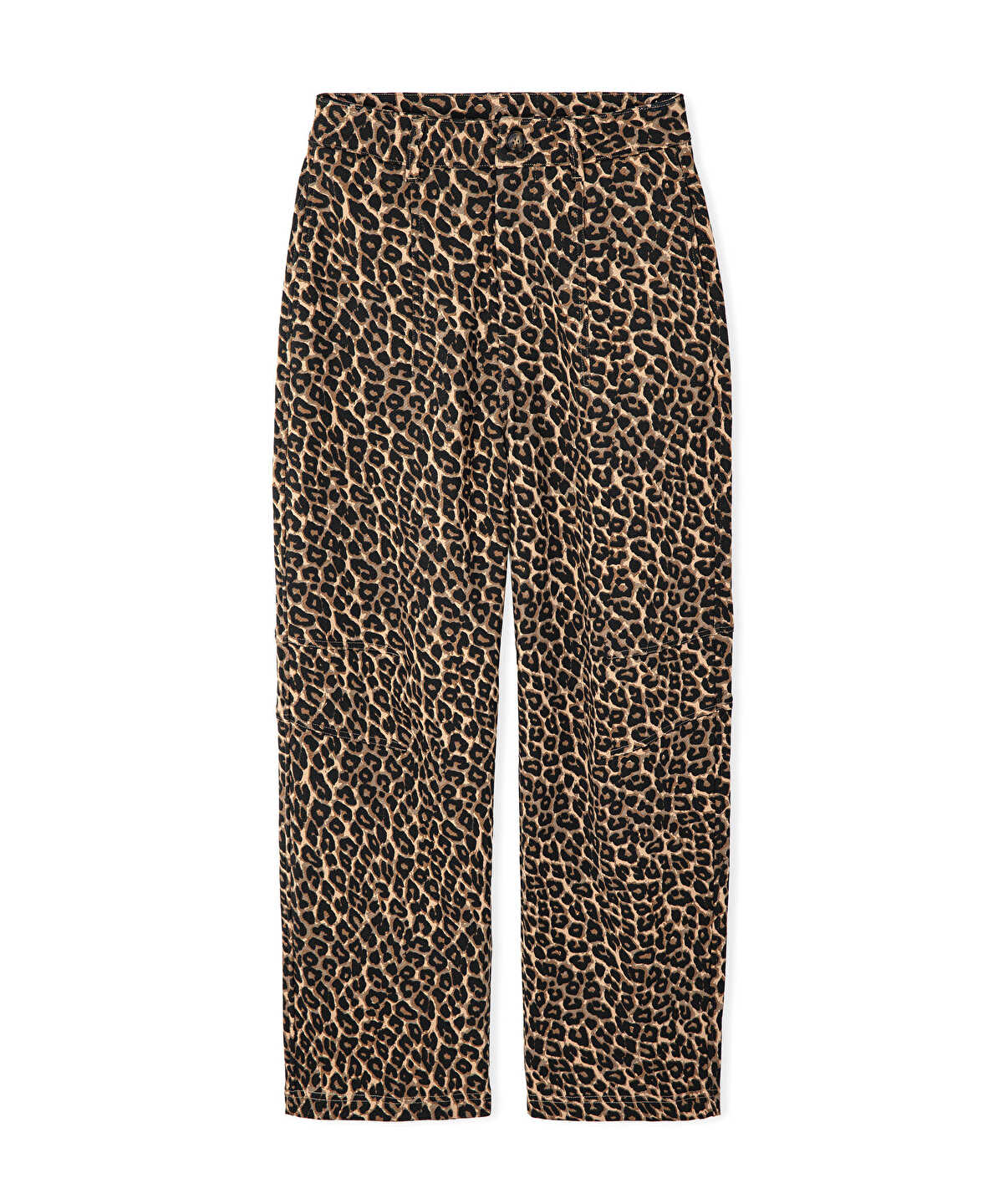 Leopard-Print Barrel Trousers