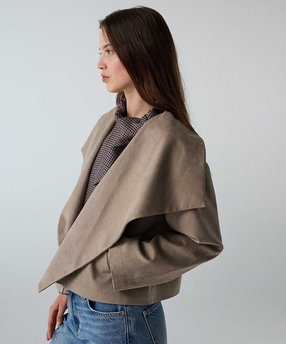 Suede-Effect Coat