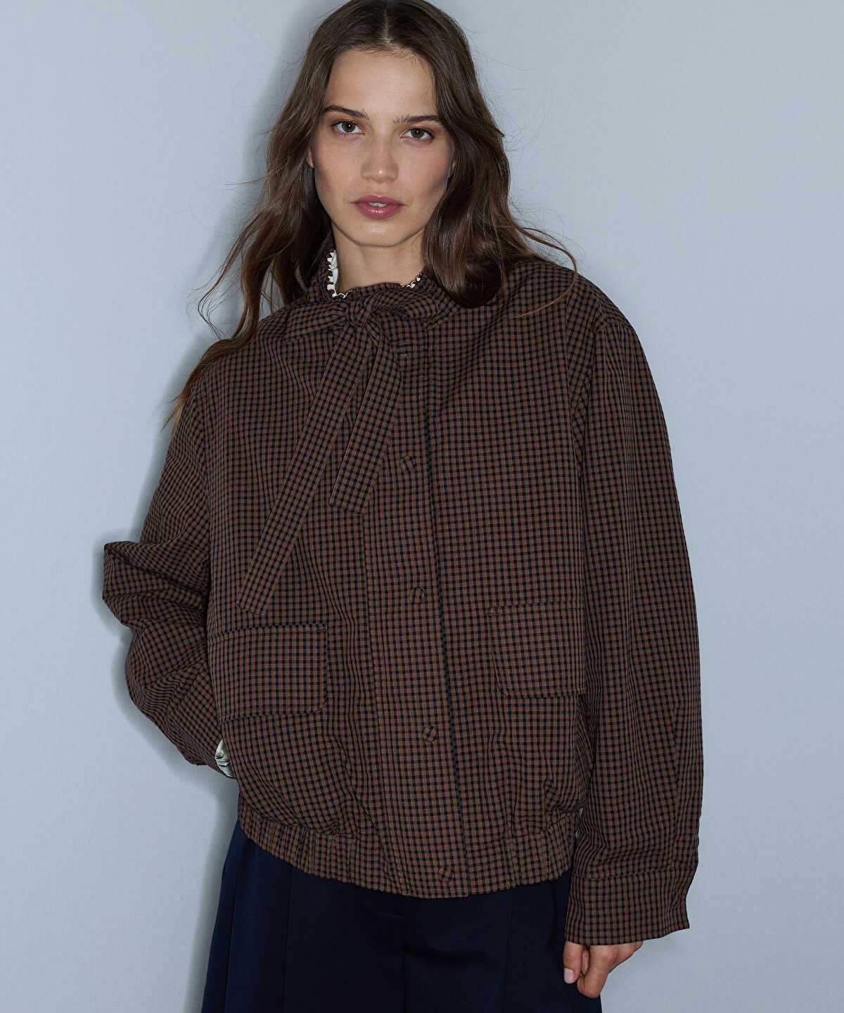 Plaid Bomber Coat