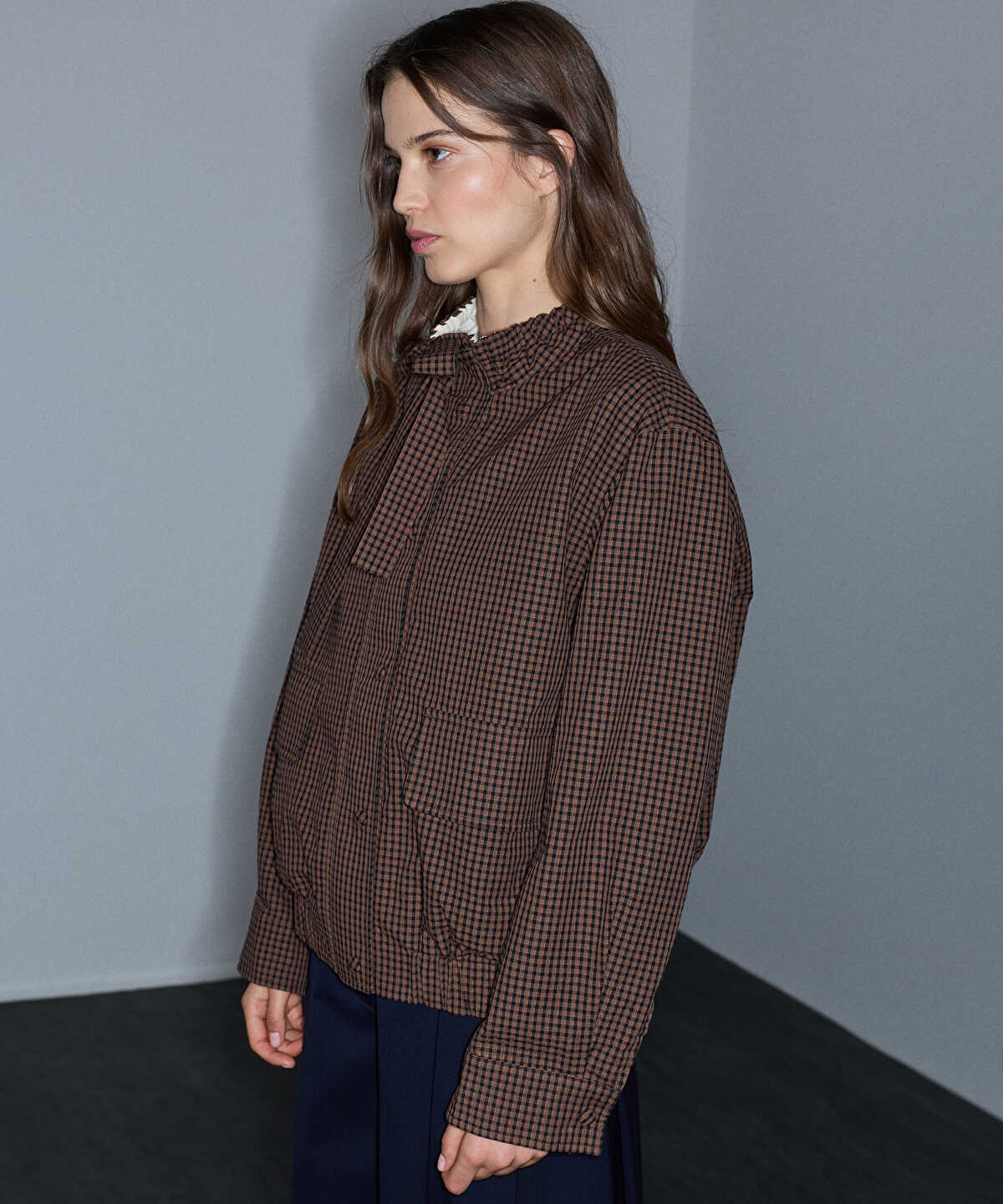 Plaid Bomber Coat