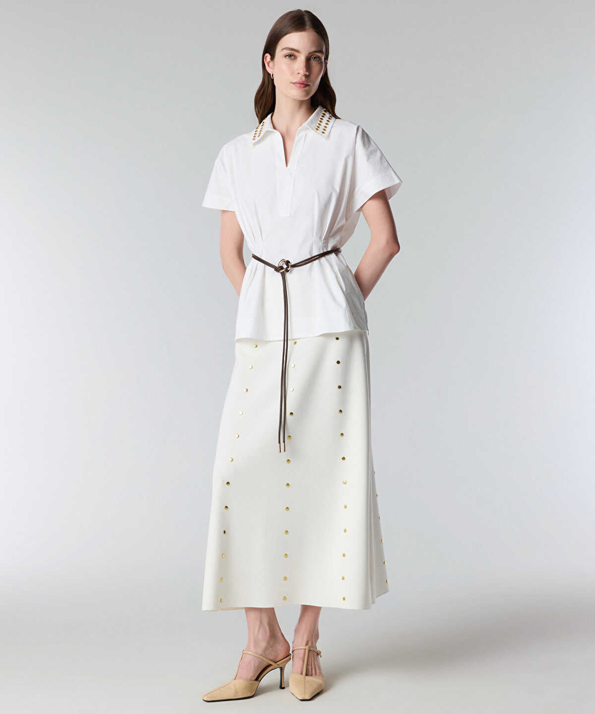 Studded Poplin Shirt