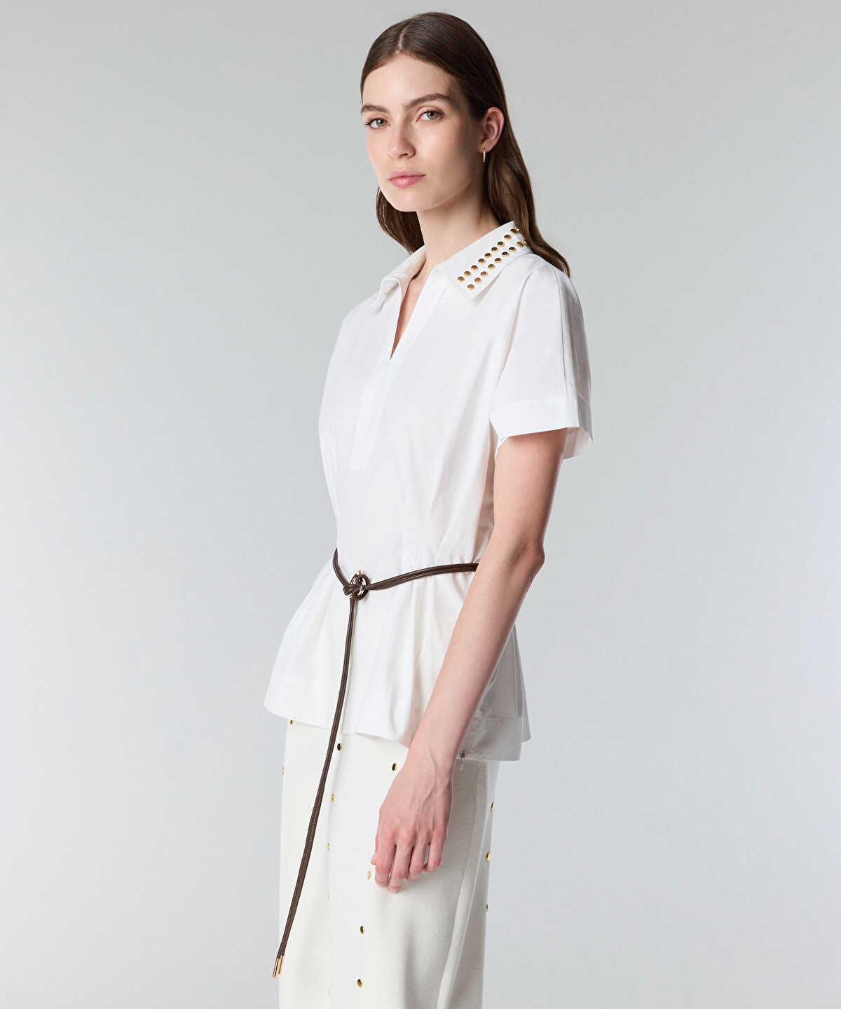 Studded Poplin Shirt