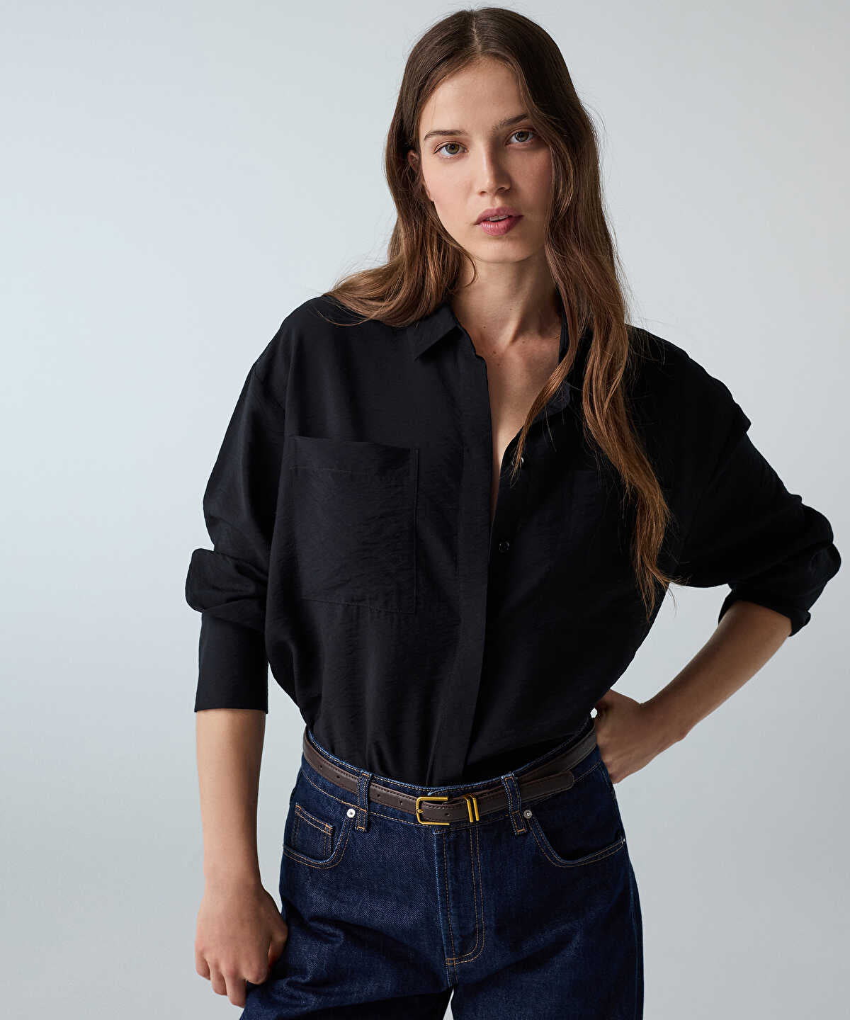 Crinkle-Effect Shirt