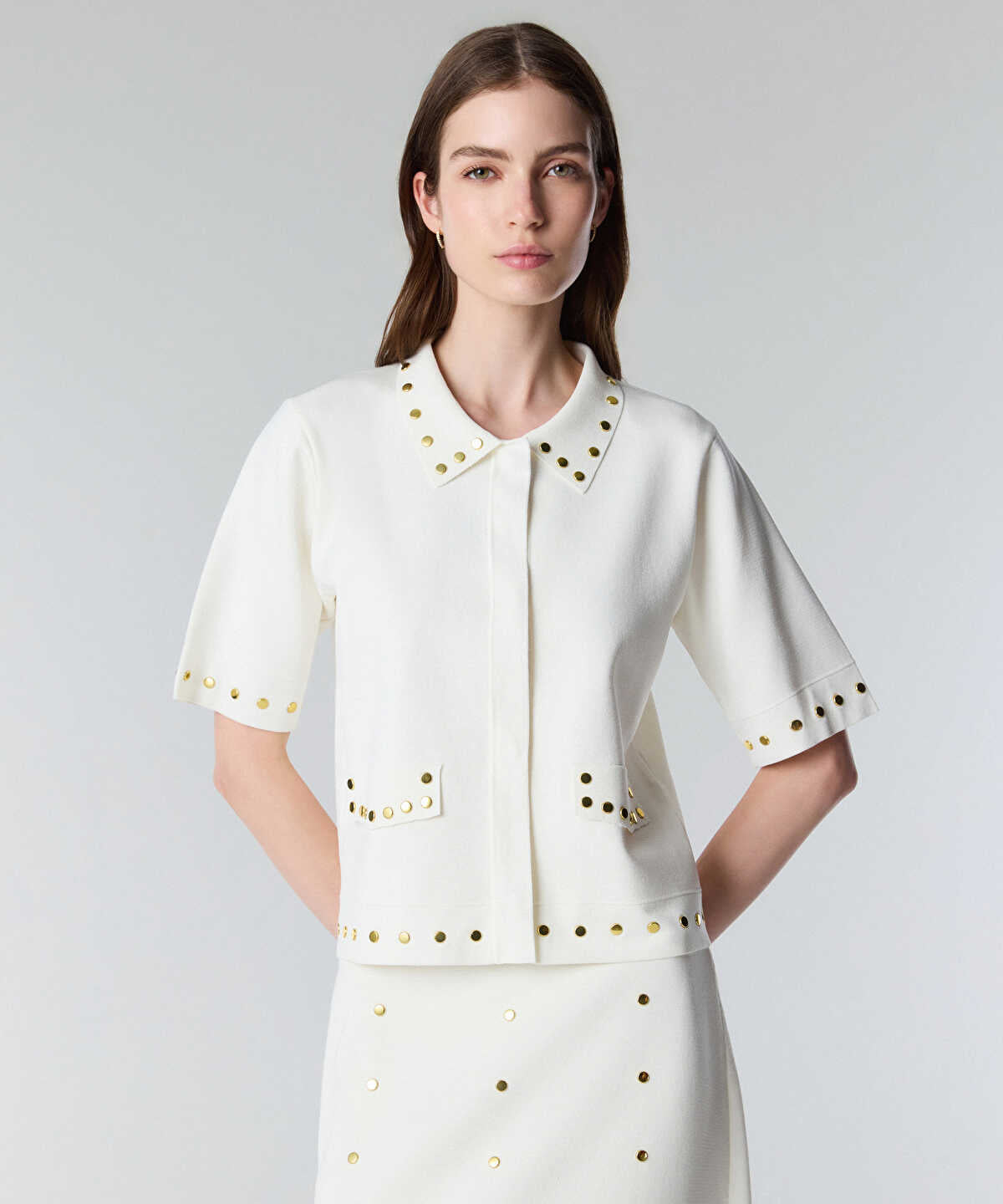 Studded Knit Top