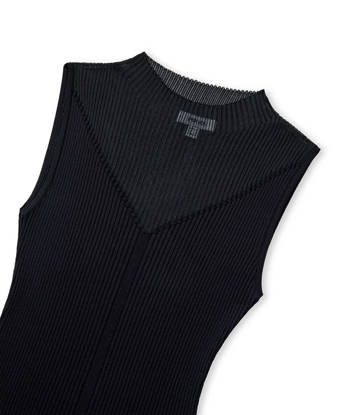 Slim-Fit Knit Top with Contrast Texture