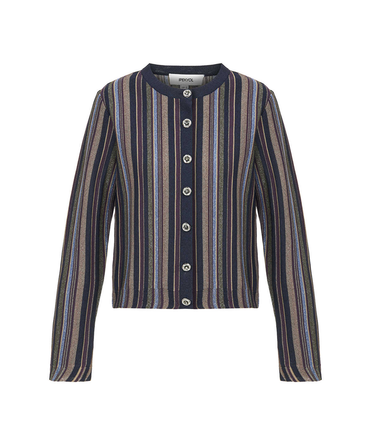 Color-Block Lurex Cardigan