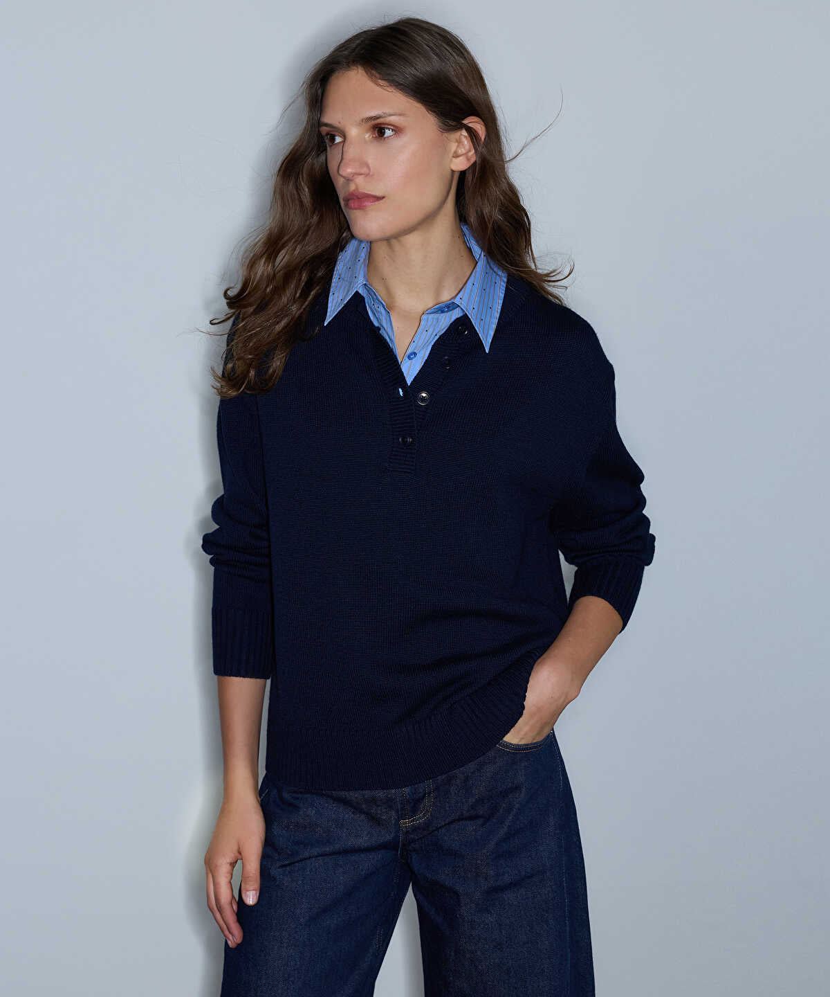 Layered-Effect Sweater