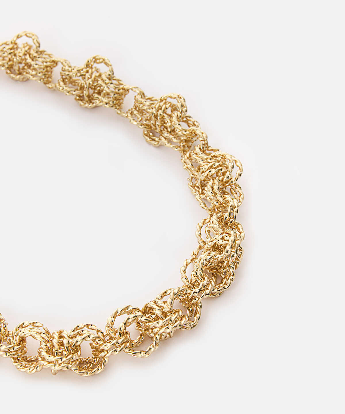 Interlocking Textured Chain Necklace